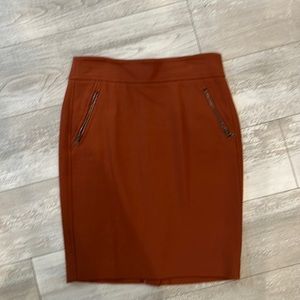Loft burnt orange pencil skirt
